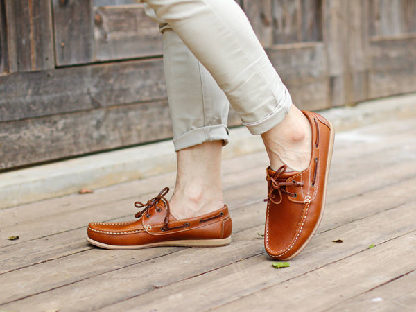 The Punter's Boat Shoes - Oil Leather Toffee Tan - Assembly Artisans Co.,Ltd.