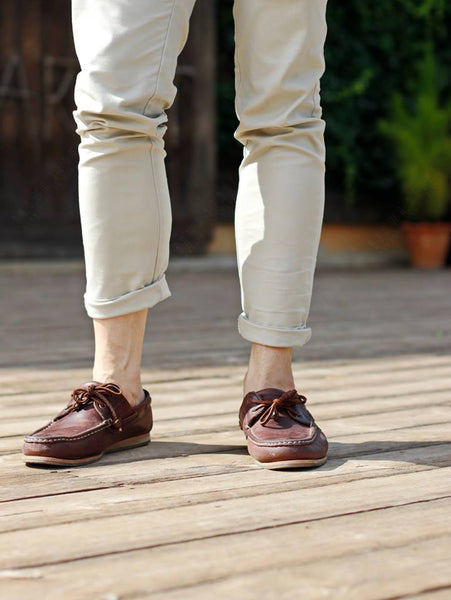 The Punter's Boat Shoes - Oil Leather Brandy Brown - Assembly Artisans Co.,Ltd.