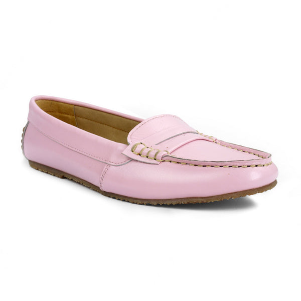 Leather Moccasin Soft Milky Pink - Assembly Artisans Co.,Ltd.
