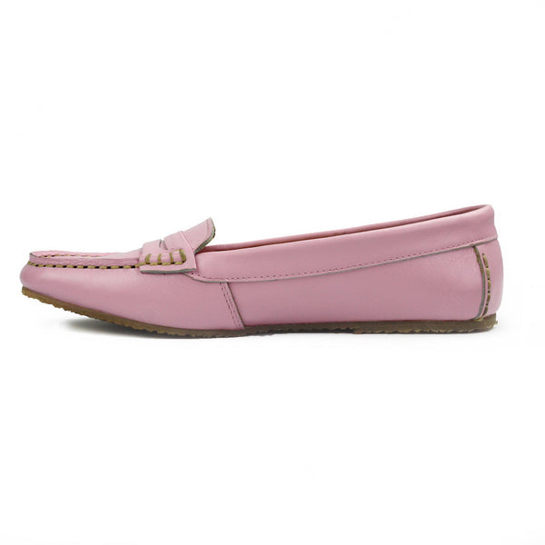 Leather Moccasin Soft Milky Pink - Assembly Artisans Co.,Ltd.
