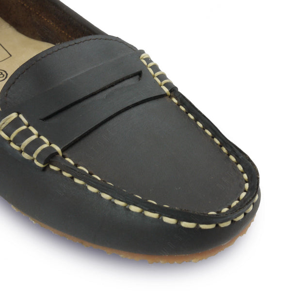Leather Moccasin Dark Natural Nubuck - Assembly Artisans Co.,Ltd.