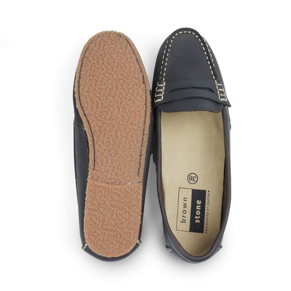 Leather Moccasin Dark Natural Nubuck - Assembly Artisans Co.,Ltd.