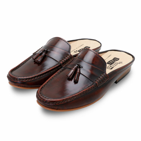 Mazio Mule European Brush Off Burgundy - Assembly Artisans Co.,Ltd.