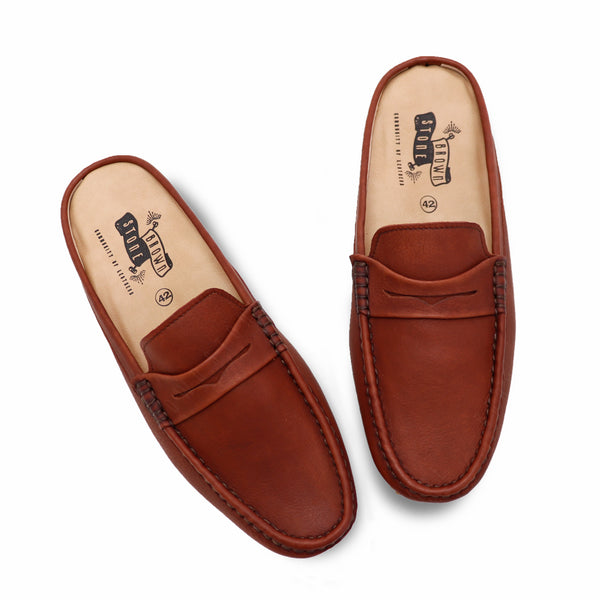 Mochi Mule Wrinkle Soft Brown - Assembly Artisans Co.,Ltd.