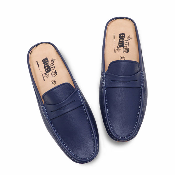 Mochi Mule Wrinkle Soft Navy - Assembly Artisans Co.,Ltd.