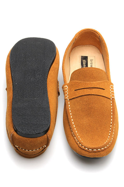 Penny Leather Loafer Suede Tan - Assembly Artisans Co.,Ltd.