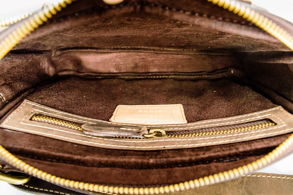 Brown Stone Vintage Leather Chest Bag Dark Nubuck - Assembly Artisans Co.,Ltd.