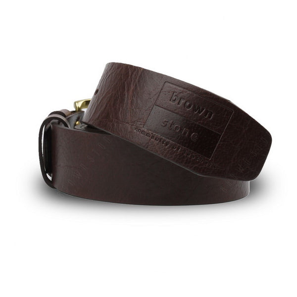 Full Grain Genuine Leather Belt - Milano Dark Brown Solid Brass Arrow Buckle - Assembly Artisans Co.,Ltd.