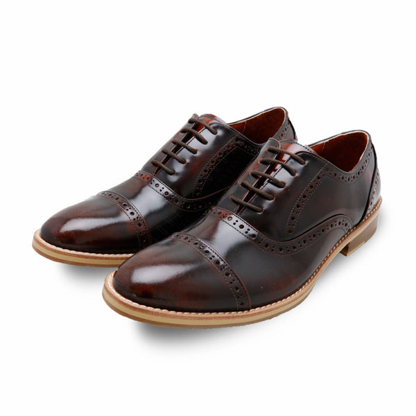 MR.FERGUSON SEMI-BROGUE European Brush Off Burgundy - Assembly Artisans Co.,Ltd.