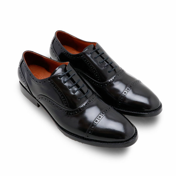 MR.FERGUSON SEMI-BROGUE European Brush Off Clear Matte Black - Assembly Artisans Co.,Ltd.