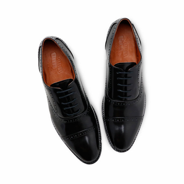 MR.FERGUSON SEMI-BROGUE European Brush Off Clear Matte Black - Assembly Artisans Co.,Ltd.