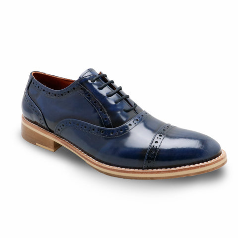 MR.FERGUSON SEMI-BROGUE European Brush Off Bezel Blue - Assembly Artisans Co.,Ltd.