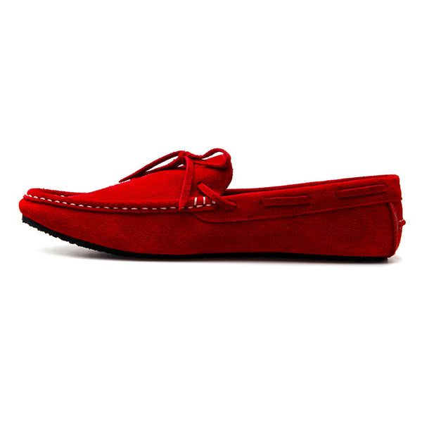 Casualist Lace Leather Loafer Suede Ruby Red - Assembly Artisans Co.,Ltd.