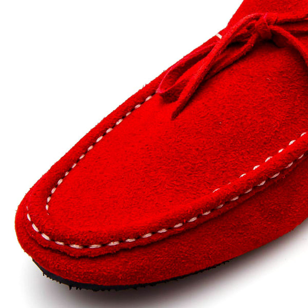 Casualist Lace Leather Loafer Suede Ruby Red - Assembly Artisans Co.,Ltd.