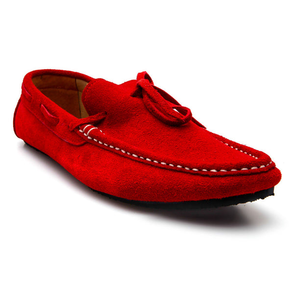 Casualist Lace Leather Loafer Suede Ruby Red - Assembly Artisans Co.,Ltd.