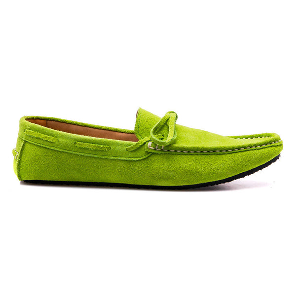 Casualist Lace Leather Loafer Suede Lemon Green - Assembly Artisans Co.,Ltd.