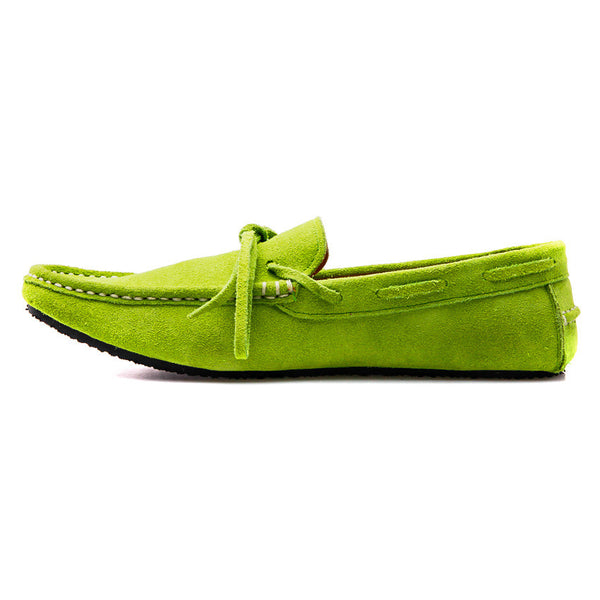 Casualist Lace Leather Loafer Suede Lemon Green - Assembly Artisans Co.,Ltd.