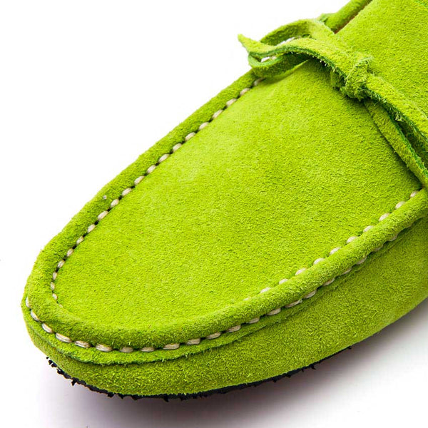 Casualist Lace Leather Loafer Suede Lemon Green - Assembly Artisans Co.,Ltd.