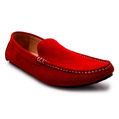 Casualist Leather Loafer Suede Ruby Red - Assembly Artisans Co.,Ltd.