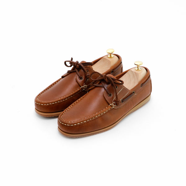 The Punter's Boat Shoes - Oil Leather Toffee Tan - Assembly Artisans Co.,Ltd.