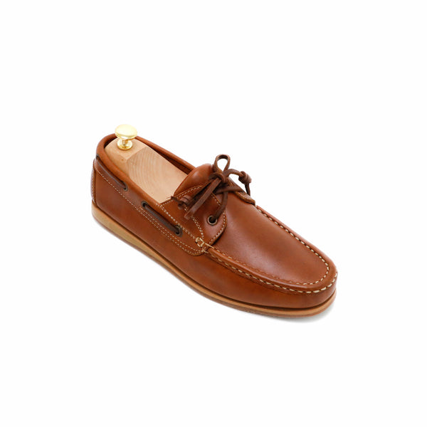 The Punter's Boat Shoes - Oil Leather Toffee Tan - Assembly Artisans Co.,Ltd.