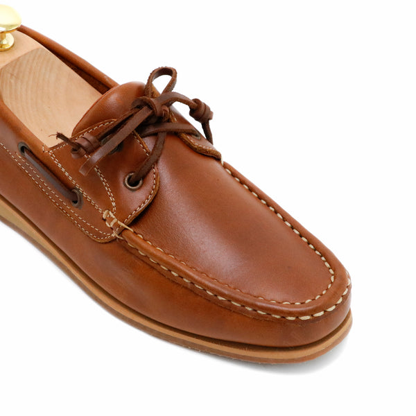 The Punter's Boat Shoes - Oil Leather Toffee Tan - Assembly Artisans Co.,Ltd.