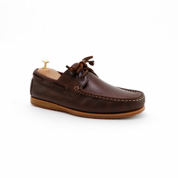 The Punter's Boat Shoes - Oil Leather Brandy Brown - Assembly Artisans Co.,Ltd.