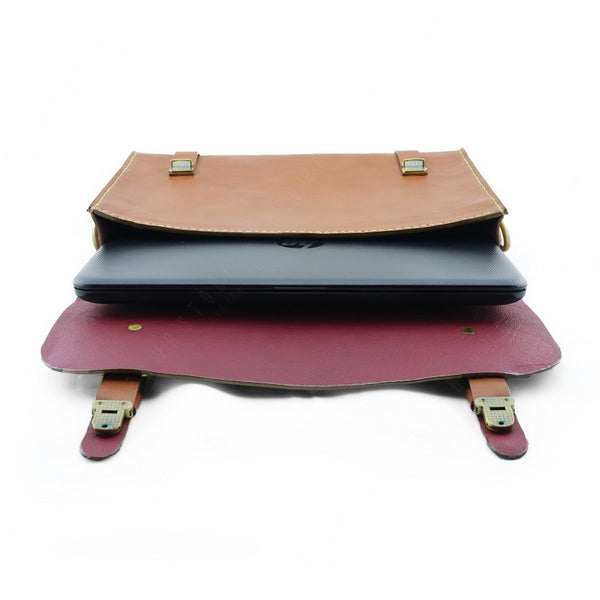 Brown Stone Leather Japanese Business Bag - Assembly Artisans Co.,Ltd.