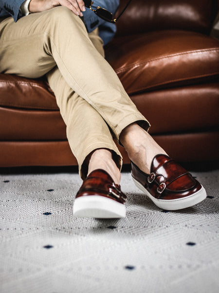 Brussels Belgian Sneaker  Burgundy Brown - Assembly Artisans Co.,Ltd.