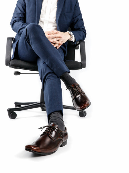 Leather Shoes Derby European Brush Off Burgundy - Assembly Artisans Co.,Ltd.