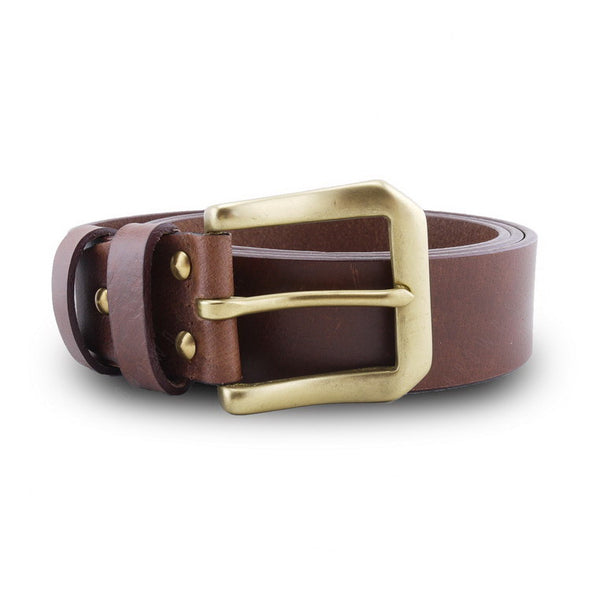 Full Grain Genuine Leather Belt - Milano Tan Belt Solid Brass PAM Buckle - Assembly Artisans Co.,Ltd.