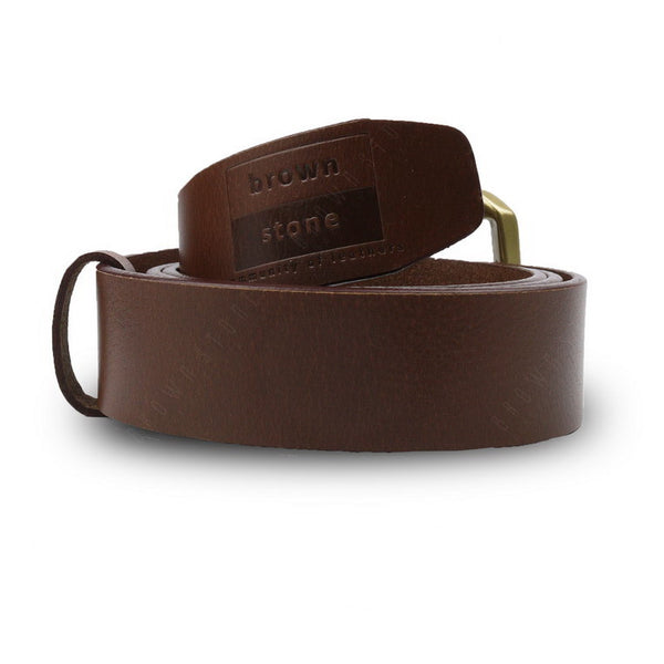 Full Grain Genuine Leather Belt - Milano Tan Belt Solid Brass PAM Buckle - Assembly Artisans Co.,Ltd.