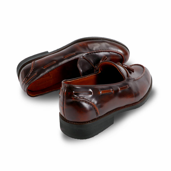 VELVET TASSEL LOAFERS MOC TOE BURGUNDY - Assembly Artisans Co.,Ltd.