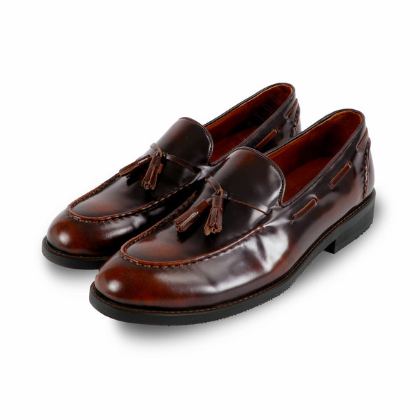 VELVET TASSEL LOAFERS MOC TOE BURGUNDY - Assembly Artisans Co.,Ltd.