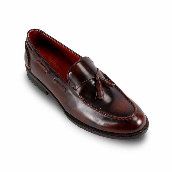 VELVET TASSEL LOAFERS MOC TOE BURGUNDY - Assembly Artisans Co.,Ltd.