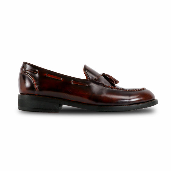 VELVET TASSEL LOAFERS MOC TOE BURGUNDY - Assembly Artisans Co.,Ltd.
