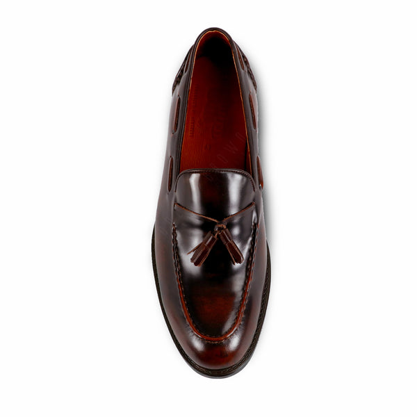 VELVET TASSEL LOAFERS MOC TOE BURGUNDY - Assembly Artisans Co.,Ltd.