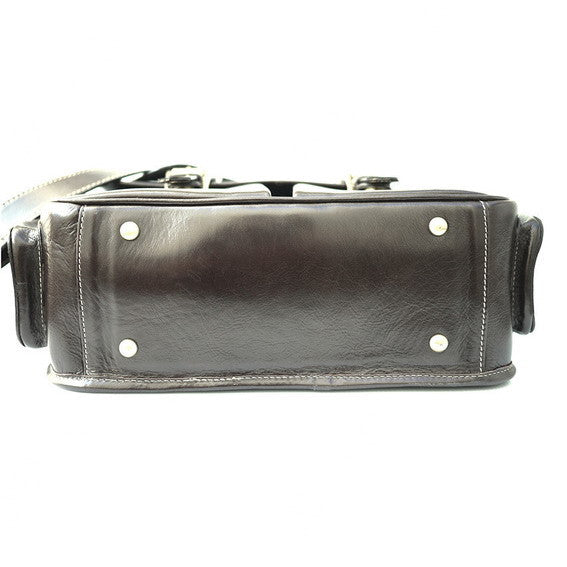 Brown Stone Leather Bag Flexi Satchel Dark - Brown - Assembly Artisans Co.,Ltd.