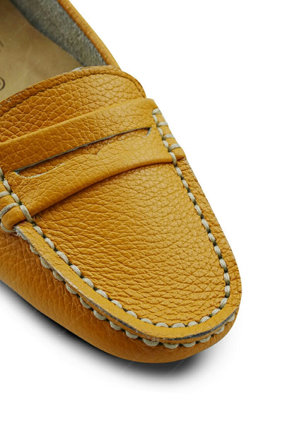 Leather Moccasin Wrinkle Soft Mustard Yellow - Assembly Artisans Co.,Ltd.