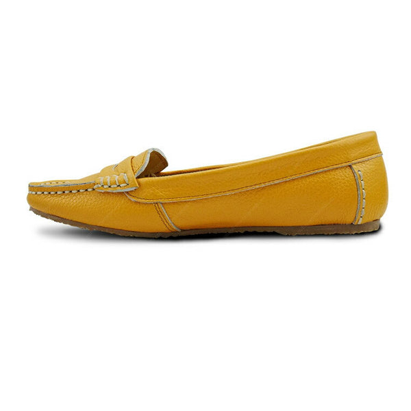 Leather Moccasin Wrinkle Soft Mustard Yellow - Assembly Artisans Co.,Ltd.