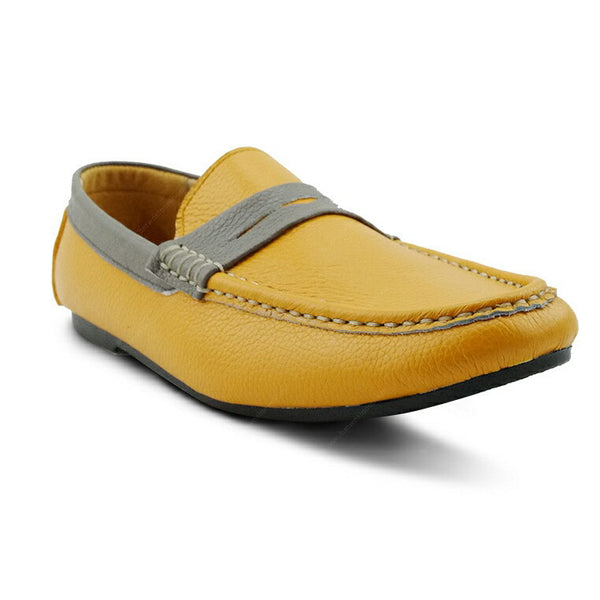 Bicolor Leather Loafer Mustard Stone - Assembly Artisans Co.,Ltd.