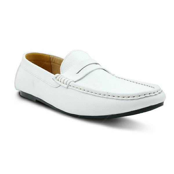 Penny Loafer Wrinkle Soft Leather Marble White - Assembly Artisans Co.,Ltd.