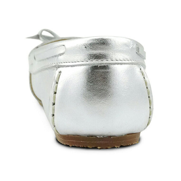 Gorgeous Girl Lace Leather Moccasin Liquid Silver - Assembly Artisans Co.,Ltd.