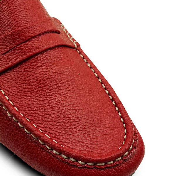 Penny Loafer Wrinkle Soft Leather Cherry Red - Assembly Artisans Co.,Ltd.