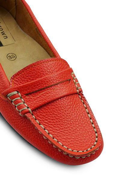 Leather Moccasin Wrinkle Soft Coral Orange - Assembly Artisans Co.,Ltd.