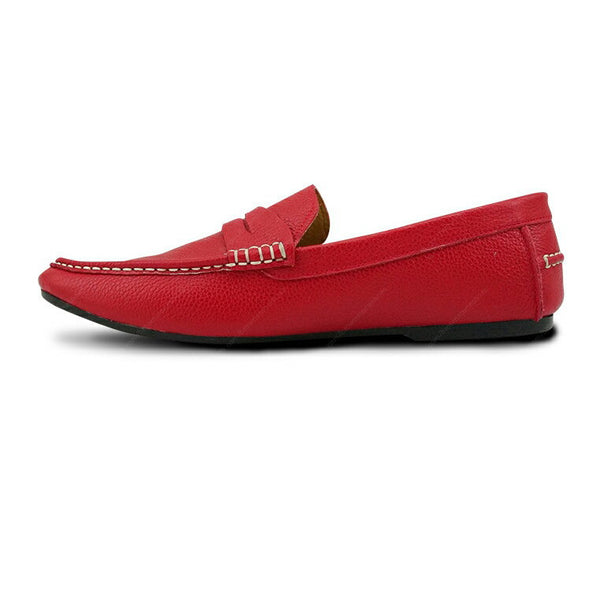 Penny Loafer Wrinkle Soft Leather Cherry Red - Assembly Artisans Co.,Ltd.