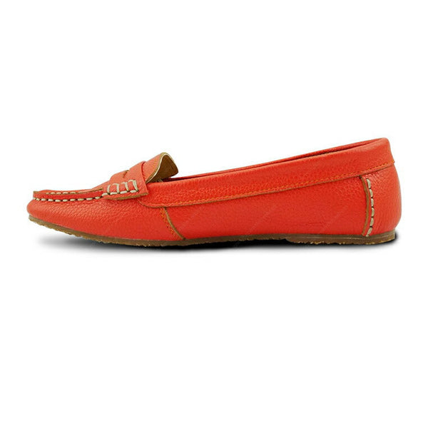 Leather Moccasin Wrinkle Soft Coral Orange - Assembly Artisans Co.,Ltd.