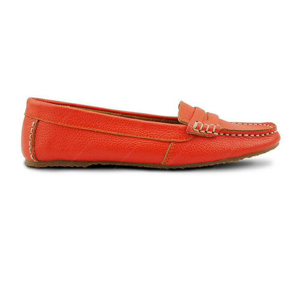 Leather Moccasin Wrinkle Soft Coral Orange - Assembly Artisans Co.,Ltd.