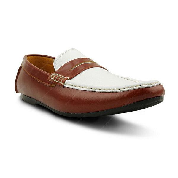 Gentle Leather Loafer Tan and White - Assembly Artisans Co.,Ltd.