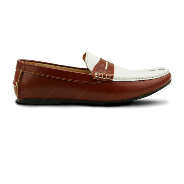 Gentle Leather Loafer Tan and White - Assembly Artisans Co.,Ltd.